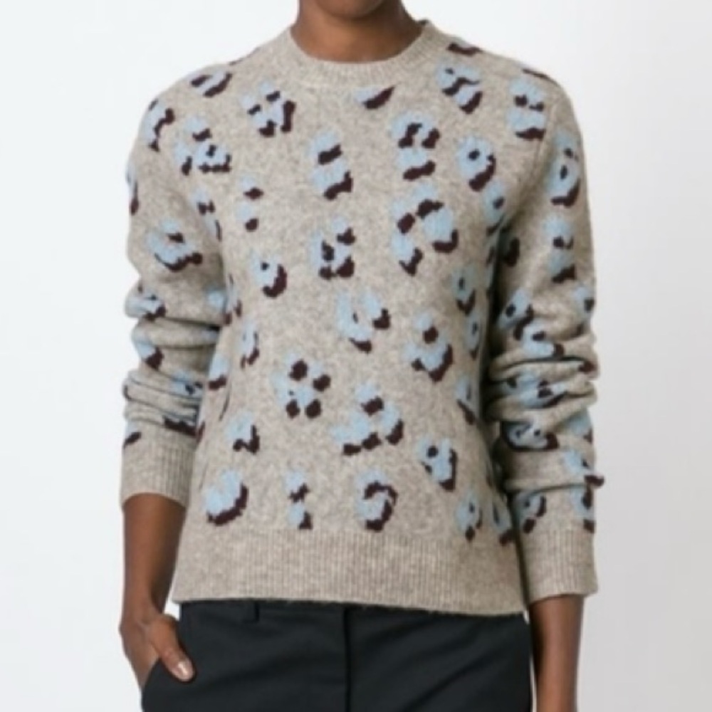 3.1 Phillip Lim Tan and Blue Crewneck Sweater